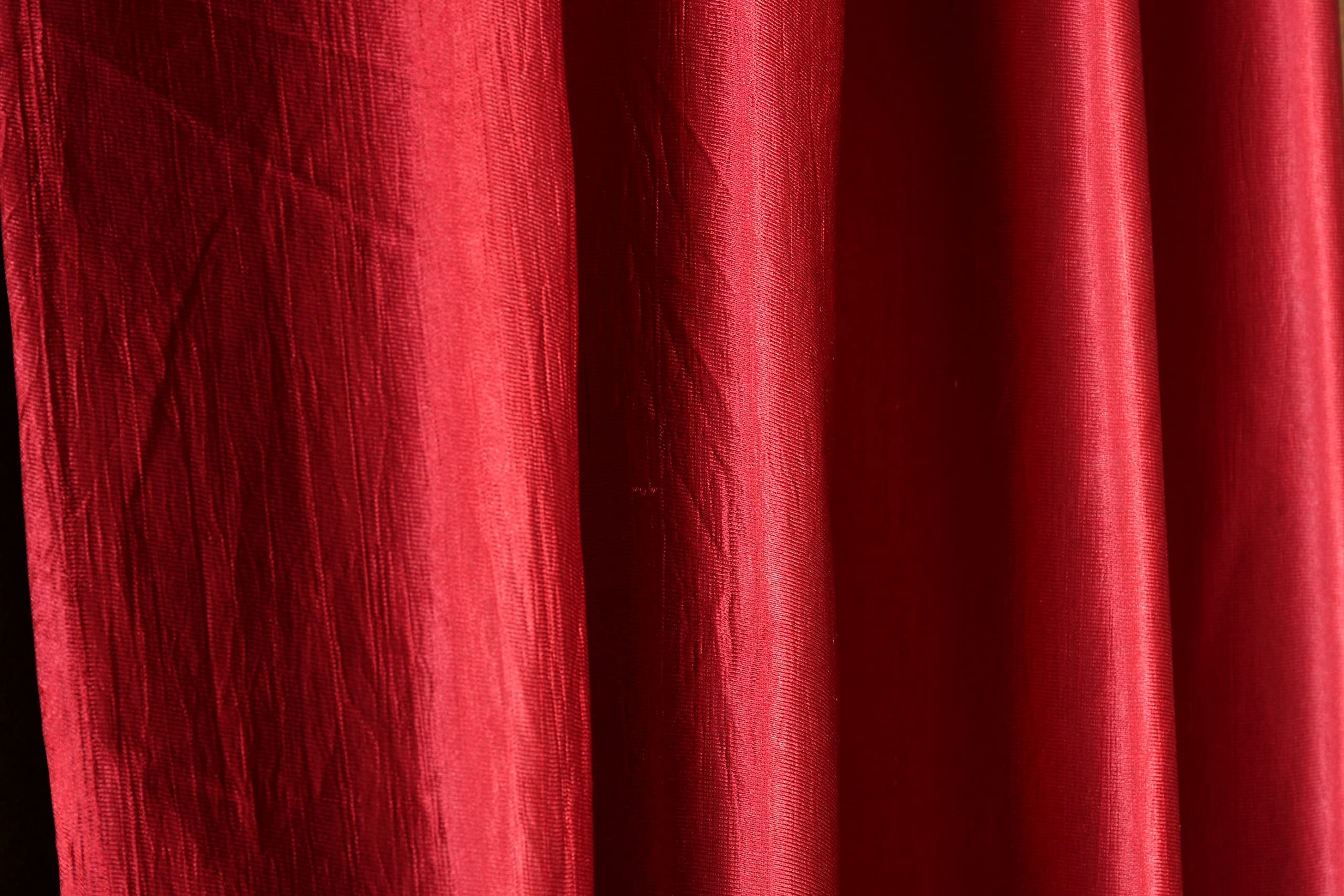 Galaxy Home Decor Solid Plain Curtains for Long Door 10 Feet, Pack of 3, Red
